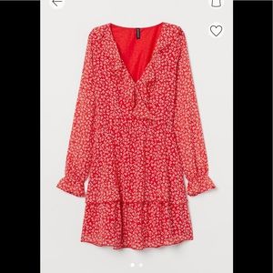 H&M Red Floral Mini Dress